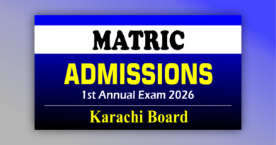 Class 10 Annual Examination Admission 2026 Karachi Board