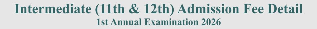 HSSC Annual Exam 2026 Fee