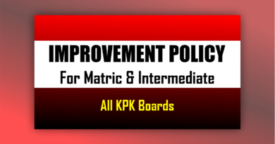 KPK Boards Matric Improvement Exam Policy 2026