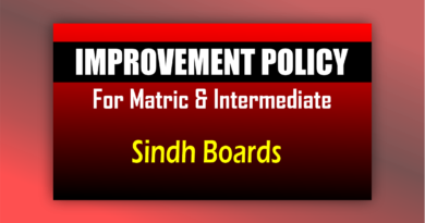 Sindh boards Board Improvement Exam Policy 2026